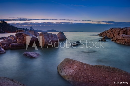 Picture of long exposure photography of sea scape in morning light